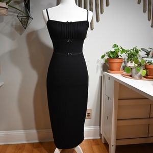 Urban Outfitters Verona Bow Ribbed Midi Dress